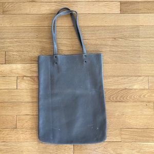Leah Lerner Grey 100% Leather Tote